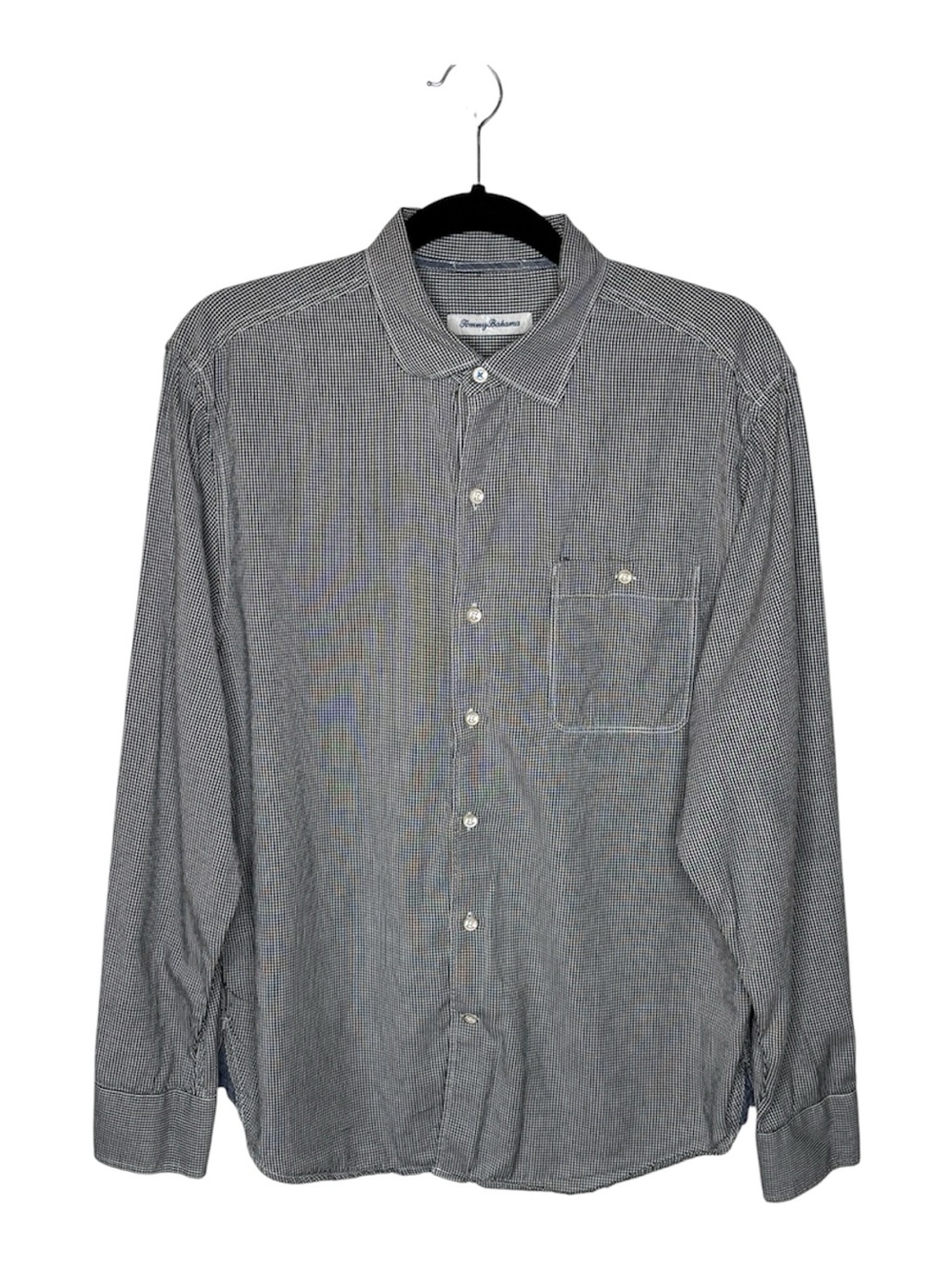 Tommy Bahama Black Check Gingham Long Sleeve Button Down Casual Shirt Men’s M